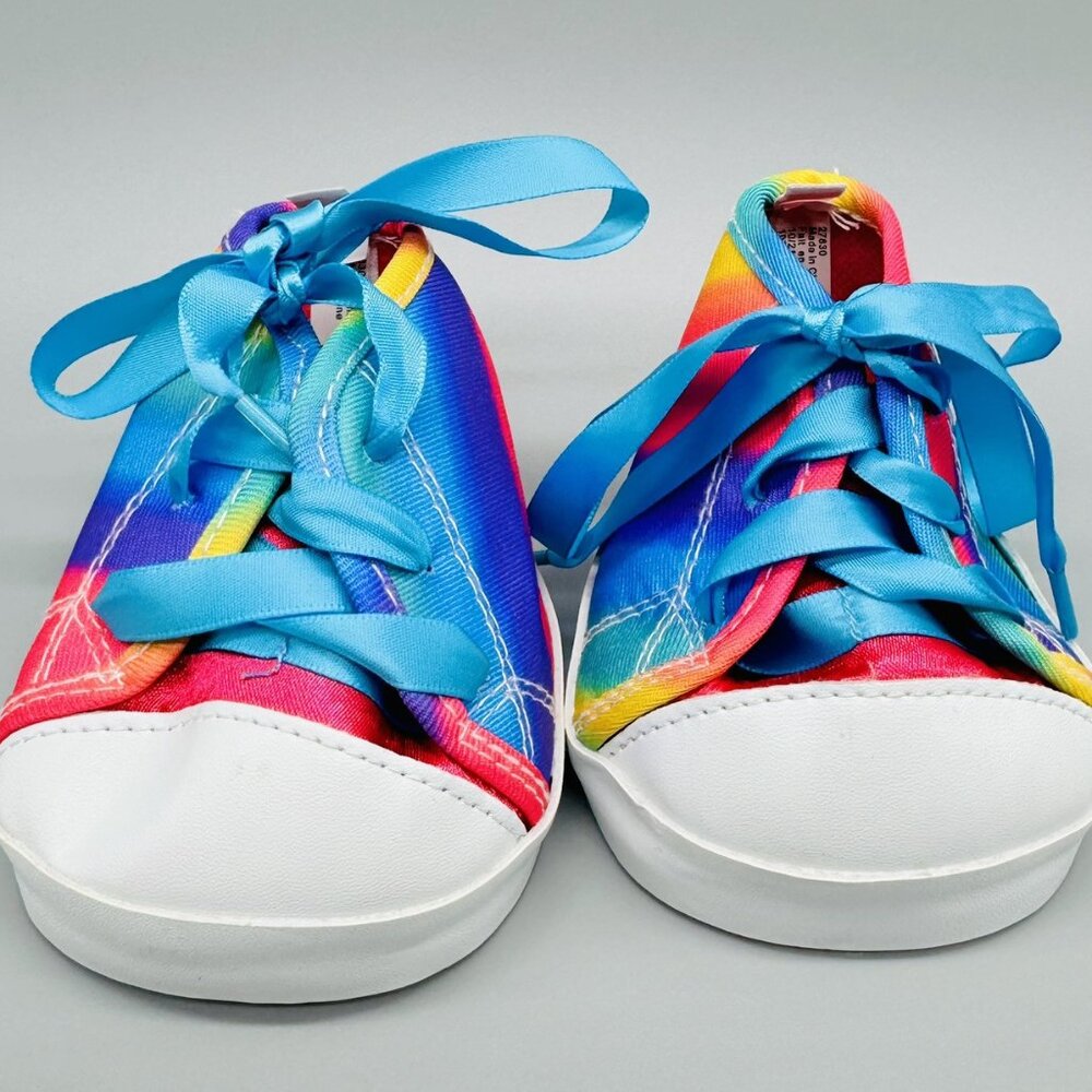 Build a Bear Rainbow Halter Top Jean‎ Shorts Sneakers Draw String Bag Clothes - Picture 7 of 9